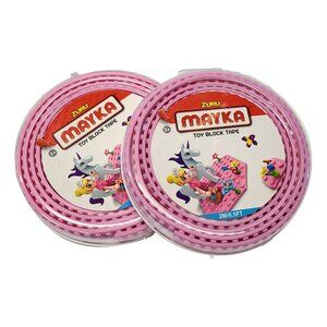 Mayka Toy Block Tape Pink 2 Pack 2 Stud 2M/6.5ft Each